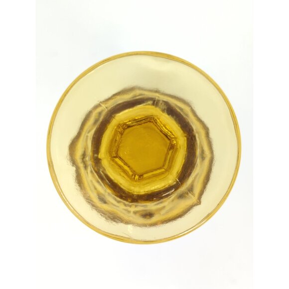 Set of 4 Anchor Hocking Topaz Amber Georgian Footed Iced Tea Glasses 5" vintage - Picture 5 of 9